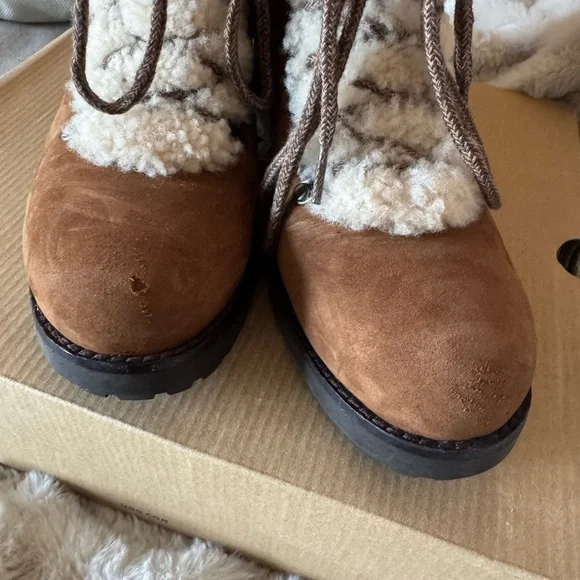 Cozy Brown Shearling-Lined Boots - Picture 3 of 7